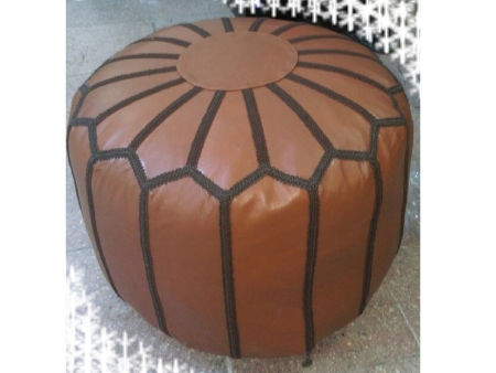 Black Leather Pouffe Pouf Puff Footstool Ottoman [ Click to See Photos ]