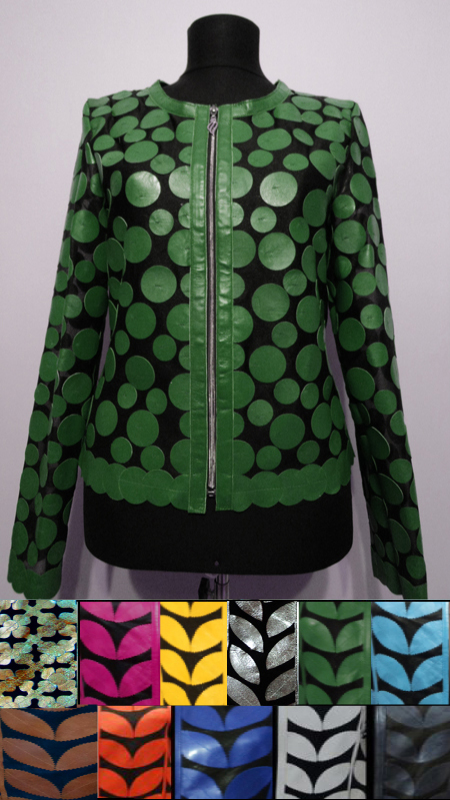 Turkish Leather Leaf Jacket for Women Design 07 Genuine Short Zip Up Light Lightweight [ Click to See Photos ]