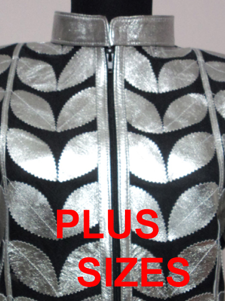 Click to See Available Colours of Plus Size Leather Leaf Jackets for Women Design 01 Genuine Short Zip Up Light Lightweight