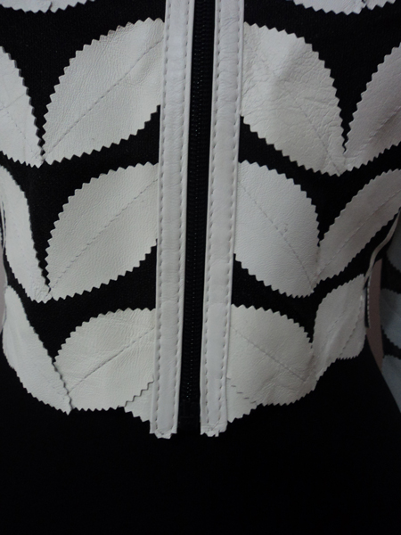 White Leather Leaf Bolero for Women